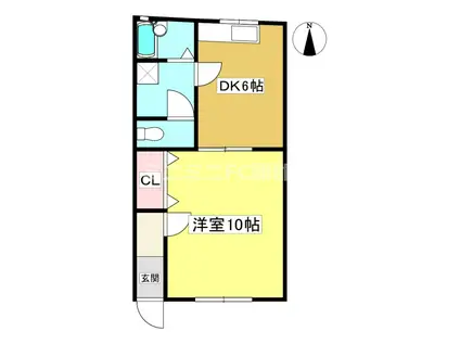 小田コーポ(1DK/1階)の間取り写真