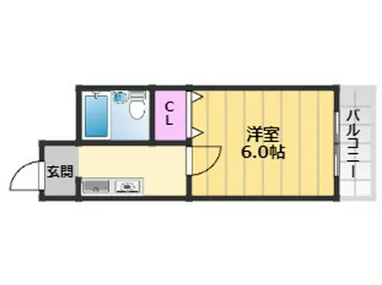 ロイヤル和泉PART1(1K/1階)の間取り写真