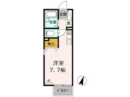 セジュール摩耶II(ワンルーム/2階)の間取り写真