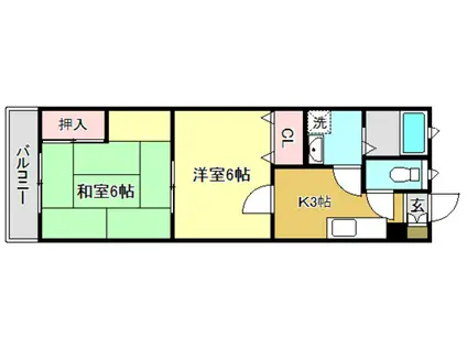 吉川マンション(2K/4階)の間取り写真