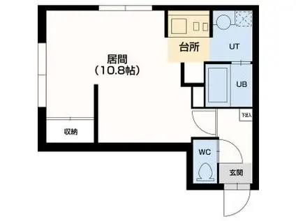 アーバンクラスタ新札幌III(1LDK/3階)の間取り写真