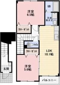 ニューアーバンA(2LDK/2階)の間取り写真