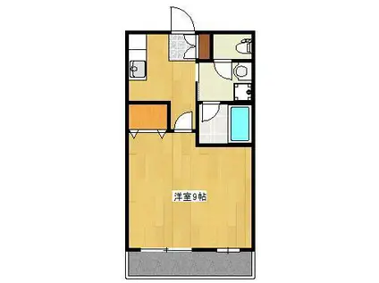 アルファー中島(1K/3階)の間取り写真