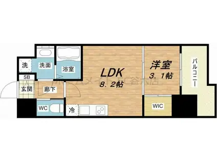 SERENITE福島SCELTO(1LDK/11階)の間取り写真