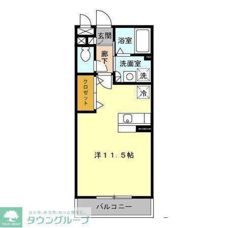 アムール赤山(ワンルーム/1階)の間取り写真