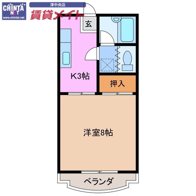 レジデンスタイコー(1K/4階)の間取り写真