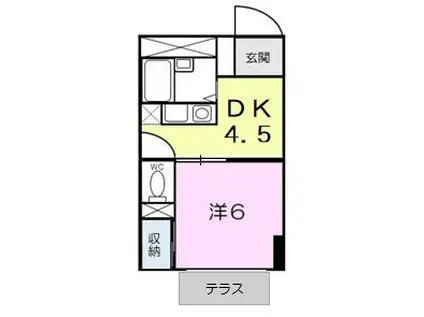 サクセスタウン岸岡B(1DK/1階)の間取り写真