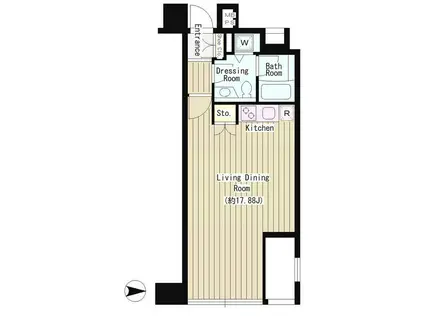 CREARE麹町 クレアーレ麹町(ワンルーム/2階)の間取り写真