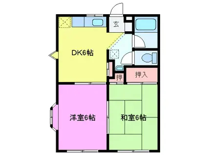 メゾンポルタ(2DK/1階)の間取り写真