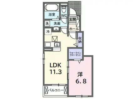 プリムラ(1LDK/1階)の間取り写真