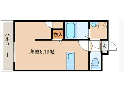 マリベールARASHIC(ワンルーム/1階)の間取り写真