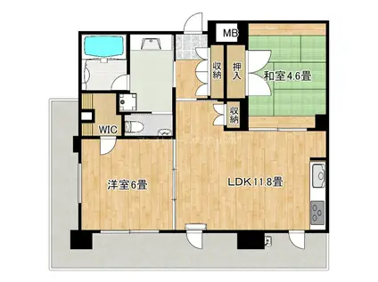エイジングコート堺東(2LDK/12階)の間取り写真