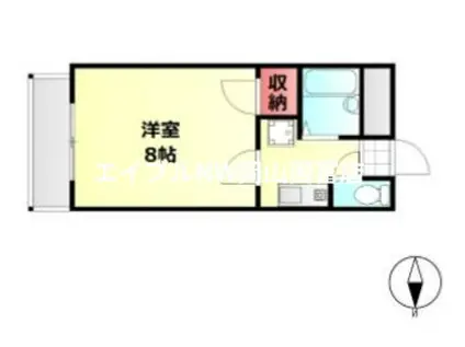 グランビア学南町(1K/3階)の間取り写真