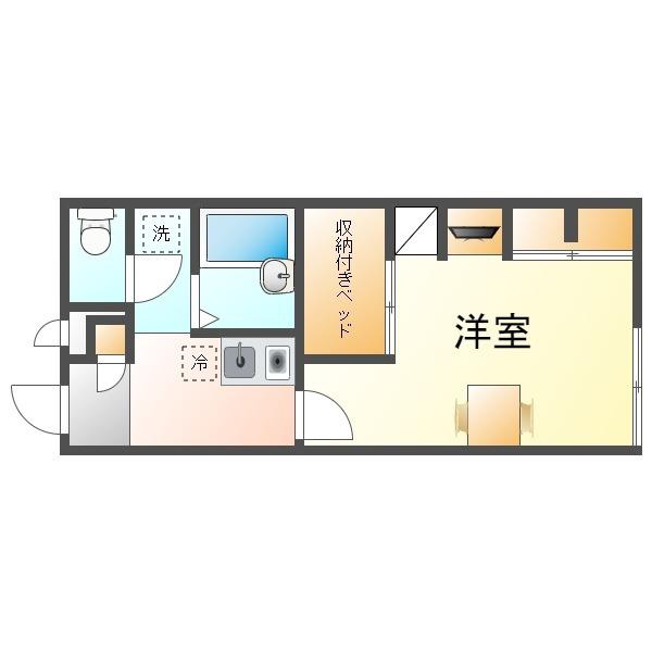 レオパレス森(1K/1階)の間取り写真