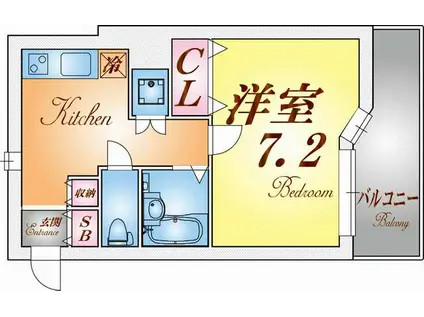 メゾン・ド・ヴィレ須磨潮見坂(1K/4階)の間取り写真