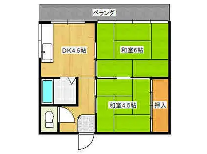 西越ビル(2K/3階)の間取り写真