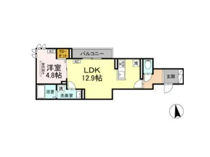 セレスティア豊島S(1LDK/3階)の間取り写真