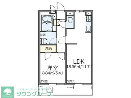 レオネクストタウンコートIII(1LDK/3階)の間取り写真
