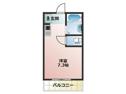 でゅお五色山(ワンルーム/1階)の間取り写真
