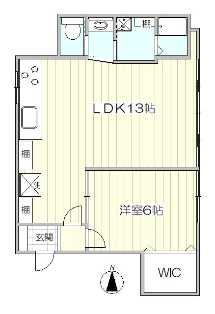 ムサシビル(1LDK/3階)の間取り写真