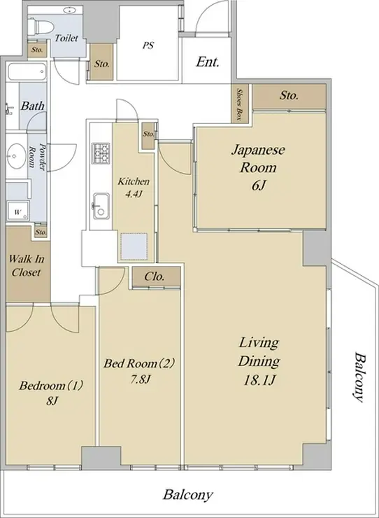 恵比寿ガーデンテラス壱番館 8階階 間取り