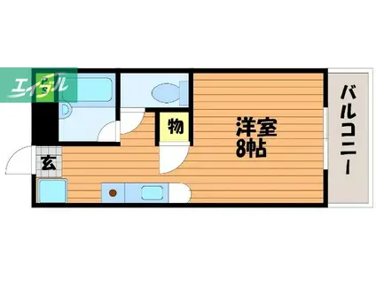 サンメゾン(1K/1階)の間取り写真