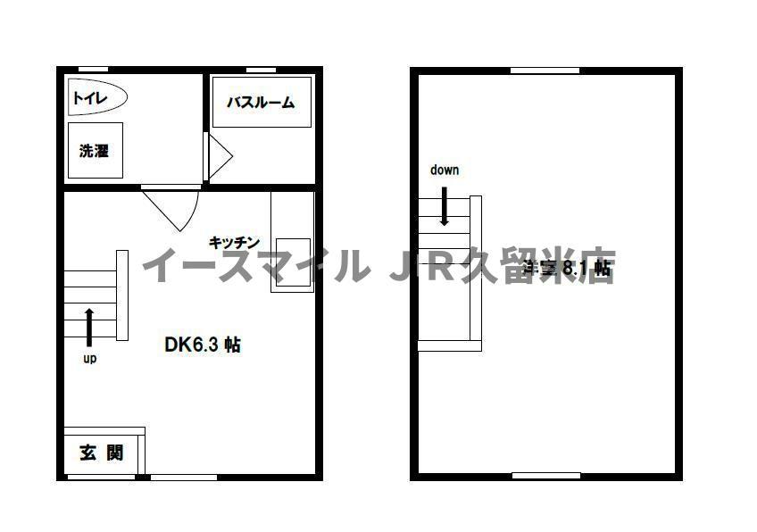 IKKA豆津 A(1DK/1階)の間取り写真