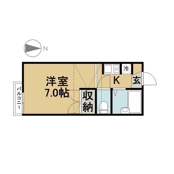 レオパレス福塚(1K/1階)の間取り写真