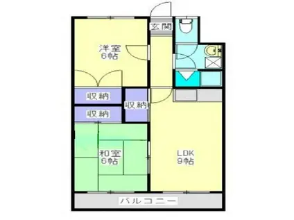 ピアコート旭(2LDK/3階)の間取り写真