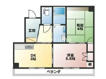 ヴィラパルク崎中(2DK/2階)の間取り写真