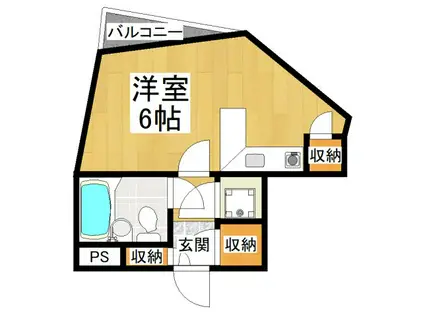 ラ・ビ・クレール(ワンルーム/3階)の間取り写真