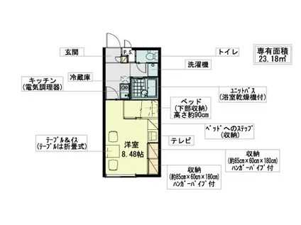 レオパレス自由ヶ丘(1K/2階)の間取り写真