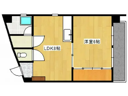 和秀大須賀ビル(1LDK/2階)の間取り写真