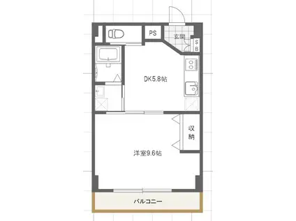 河野ハイムNO7(1DK/5階)の間取り写真