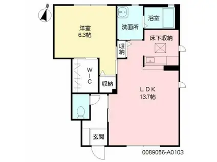 サンビレッジ松原 (1LDK/1階)の間取り写真