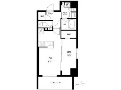 アーバンパーク綾瀬ウエスト(1LDK/6階)の間取り写真