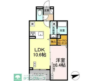 セレスティア祖師谷(1LDK/3階)の間取り写真