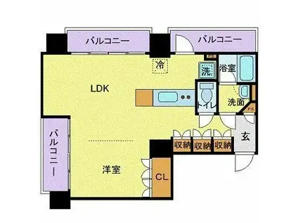 フロリス オーランティウム3(1LDK/2階)の間取り写真