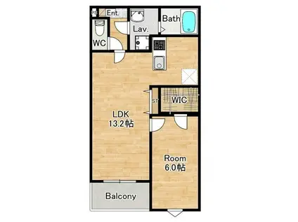 ジーメゾン石津町東ブリシエ(1LDK/2階)の間取り写真