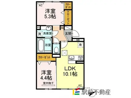 GIRASOLE(2LDK/1階)の間取り写真