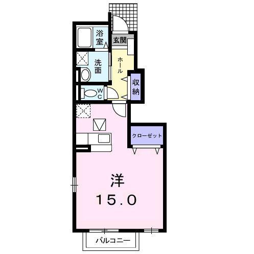 クレストール永吉(ワンルーム/1階)の間取り写真