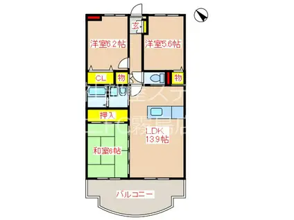 ユーミー蔵(3LDK/1階)の間取り写真