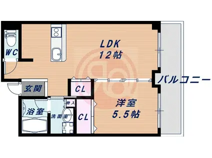 サウスパーク(1LDK/5階)の間取り写真