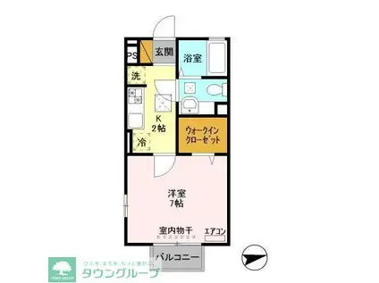 RYM壱番館(1K/1階)の間取り写真