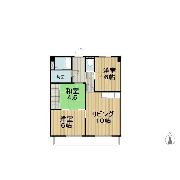 アクセスヒル(3LDK/3階)の間取り写真