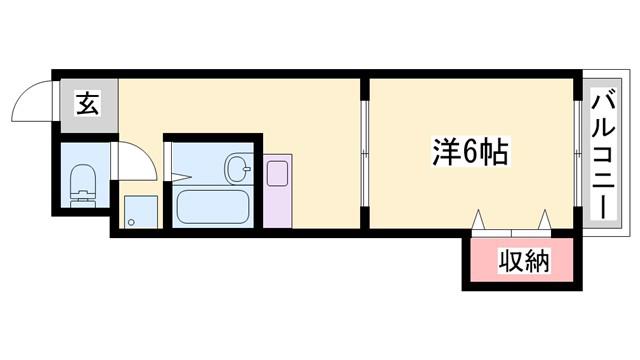 レジデンス西庄(1DK/3階)の間取り写真