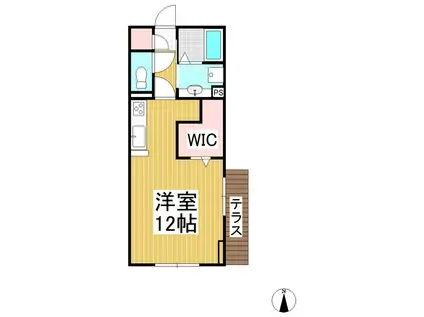 グランテラス上郷(ワンルーム/1階)の間取り写真