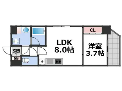 フロンティアタワー九条I(1LDK/5階)の間取り写真