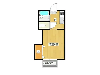 メゾン桜(1K/2階)の間取り写真