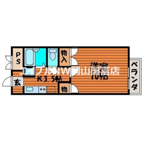 YSハイツ21原尾島(1K/1階)の間取り写真